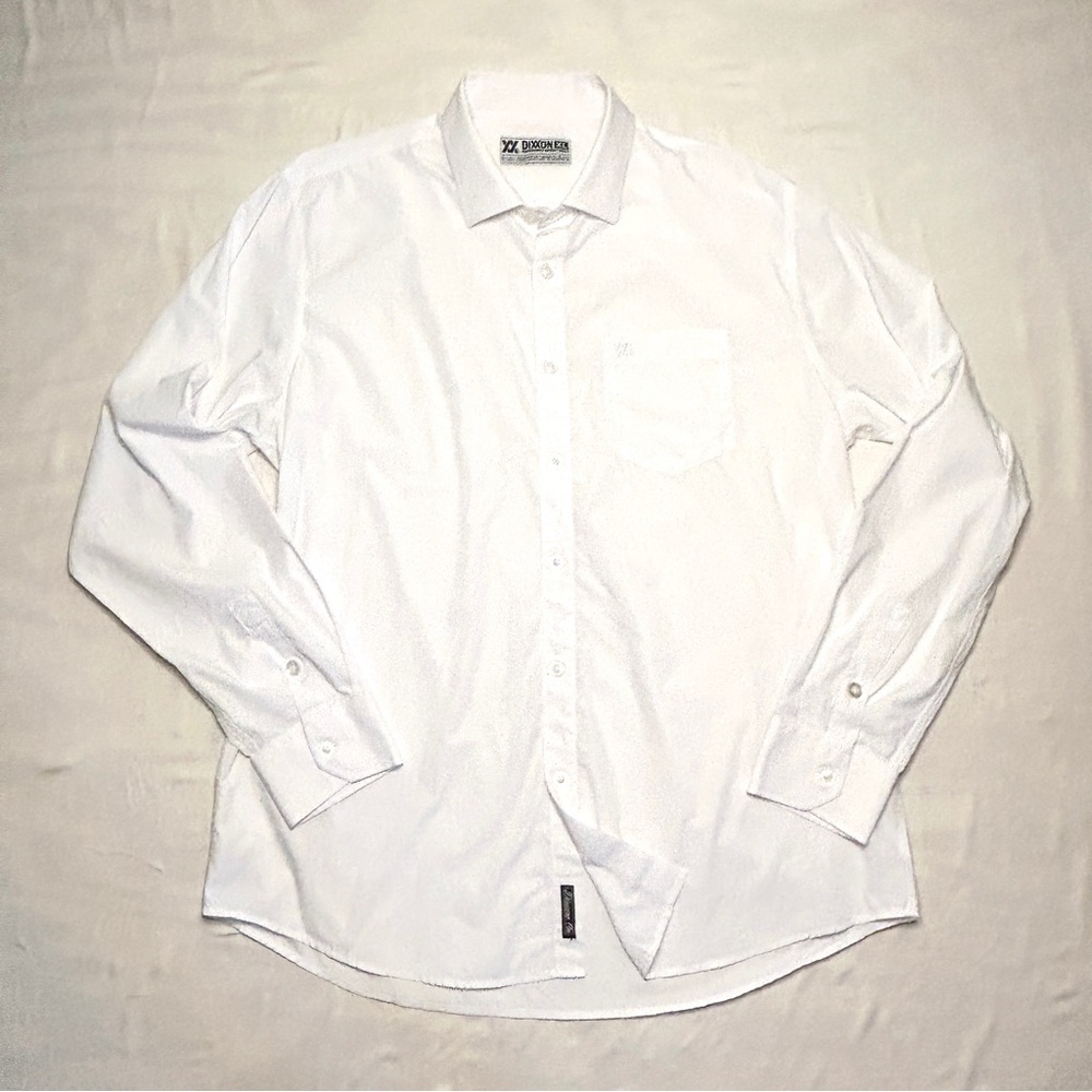 Dixxon‎ Flannel Company Dress Shirt XL White D-Lux Performance Bamboo Series